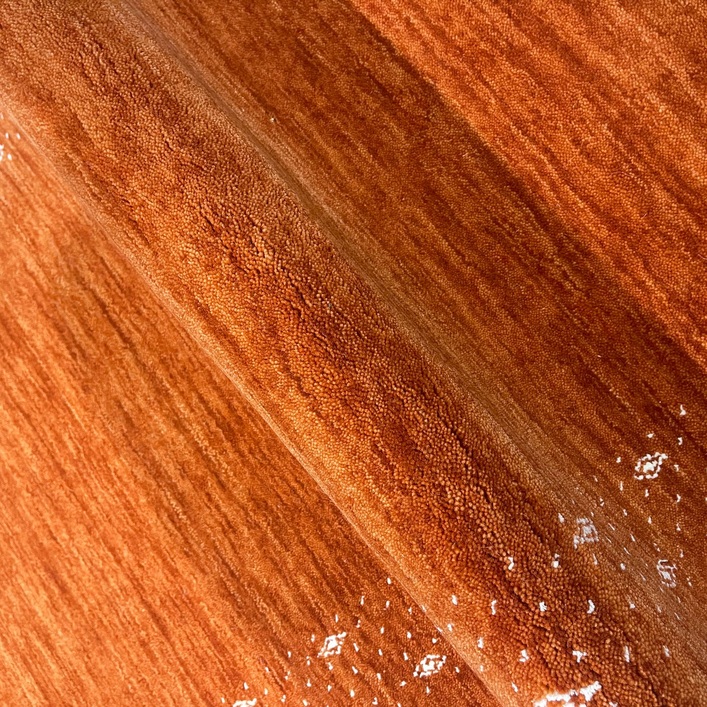 Orange, Pure Wool, Modern Handloom 2.6x8.2Ft 77x250Cms Area Rug