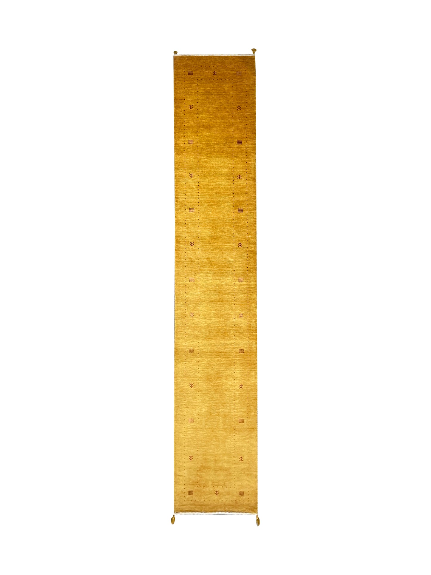 Yellow, Pure Wool, Modern Handloom 2.8x14.7Ft 82x444Cms Area Rug