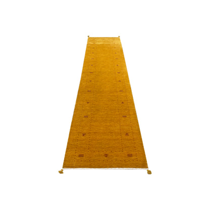 Yellow, Pure Wool, Modern Handloom 2.8x14.7Ft 82x444Cms Area Rug