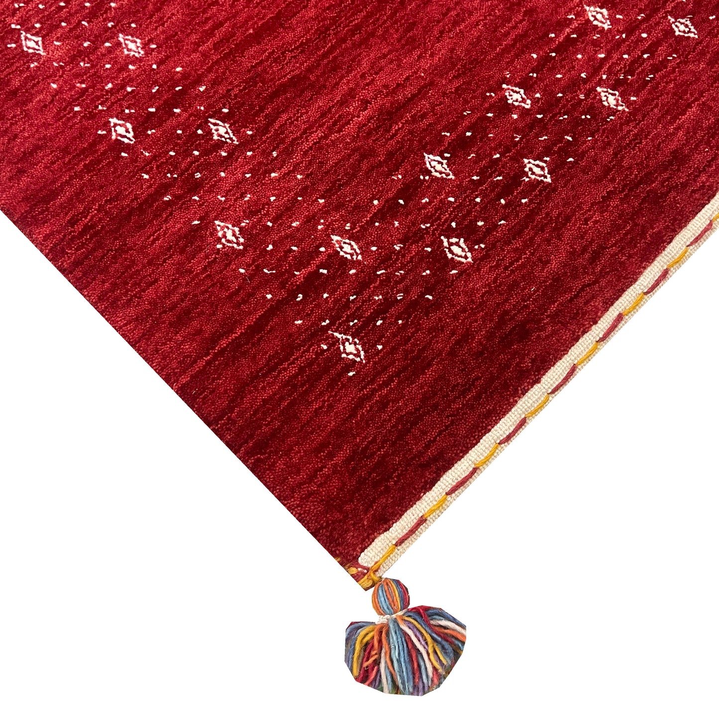 Red, Pure Wool, Modern Handloom 2.6x8.2Ft 77x250Cms Area Rug