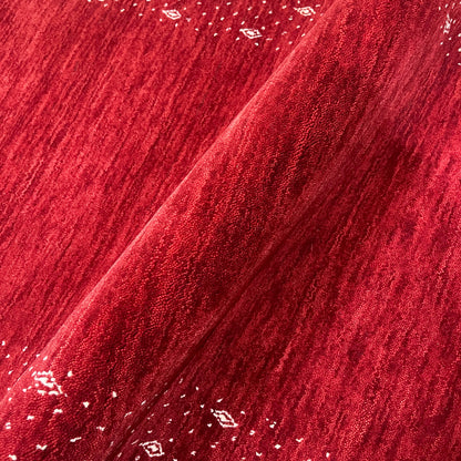 Red, Pure Wool, Modern Handloom 2.6x8.2Ft 77x250Cms Area Rug