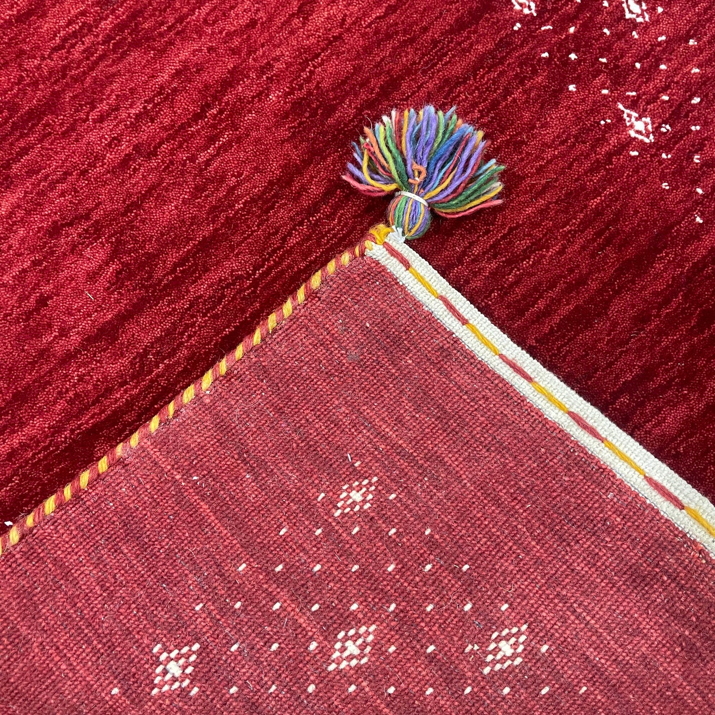 Red, Pure Wool, Modern Handloom 2.6x8.2Ft 77x250Cms Area Rug