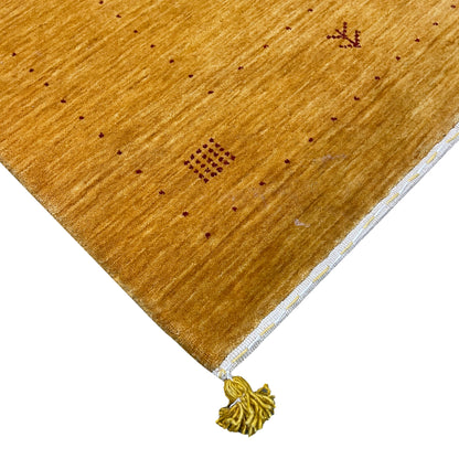 Yellow, Pure Wool, Modern Handloom 2.8x11.6Ft 82x350Cms Area Rug