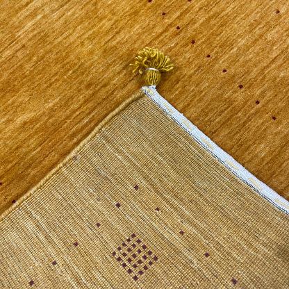 Yellow, Pure Wool, Modern Handloom 2.8x11.6Ft 82x350Cms Area Rug