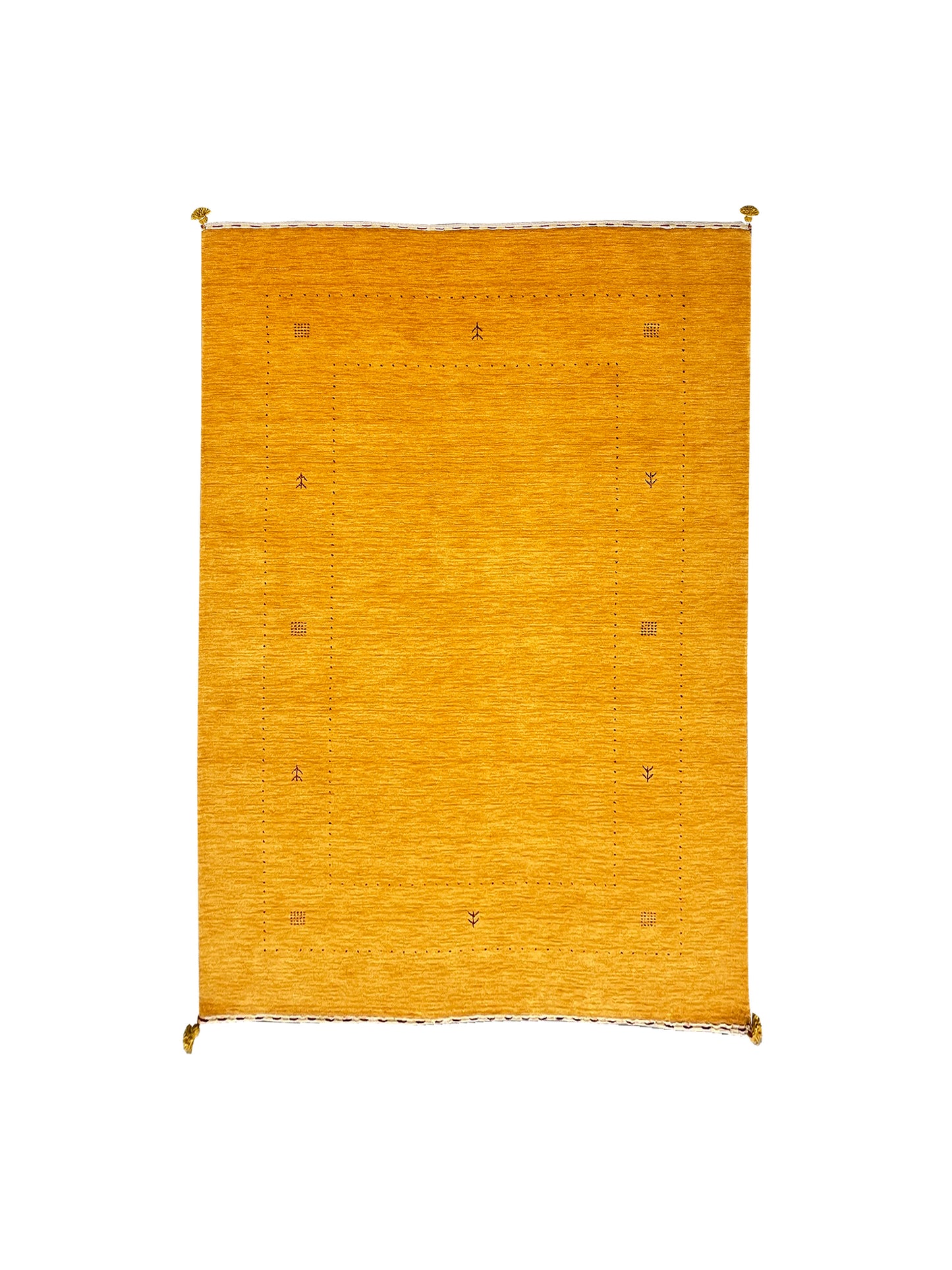 Yellow, Pure Wool, Modern Handloom 5.7x7.10Ft 171x239Cms Area Rug