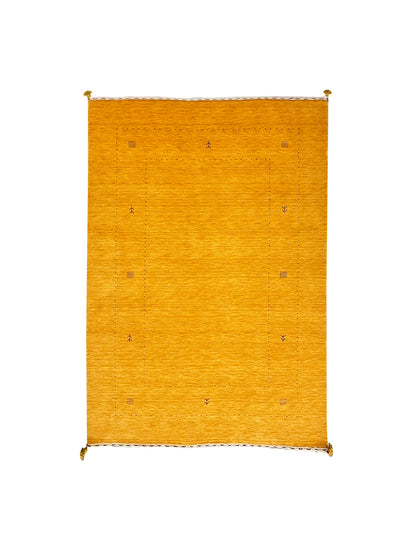 Yellow, Pure Wool, Modern Handloom 5.7x7.10Ft 171x239Cms Area Rug