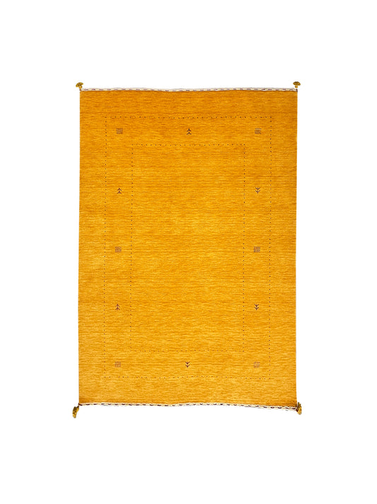 Yellow, Pure Wool, Modern Handloom 5.7x7.10Ft 171x239Cms Area Rug