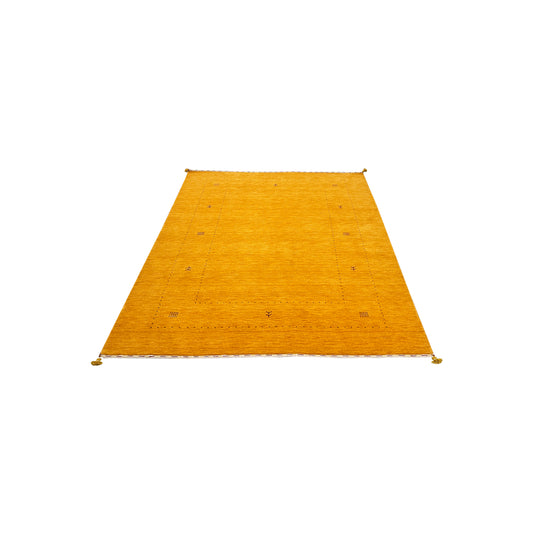 Yellow, Pure Wool, Modern Handloom 5.7x7.10Ft 171x239Cms Area Rug