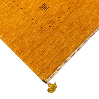 Yellow, Pure Wool, Modern Handloom 5.7x7.10Ft 171x239Cms Area Rug