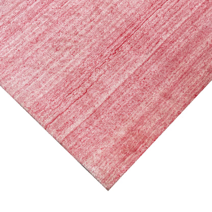 Pink, Viscose and Wool, Modern Handloom 3.0x4.11Ft 82x149Cms Area Rug