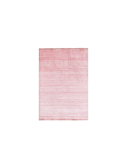 Pink, Viscose and Wool, Modern Handloom 3.0x4.11Ft 82x149Cms Area Rug