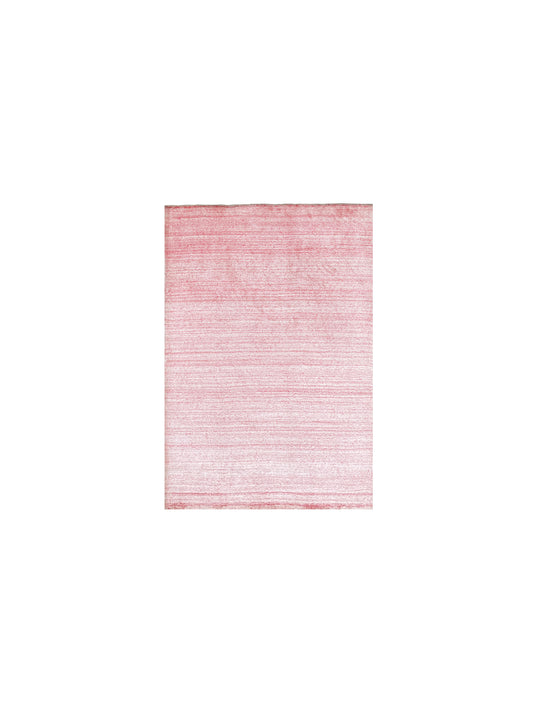 Pink, Viscose and Wool, Modern Handloom 3.0x4.11Ft 82x149Cms Area Rug