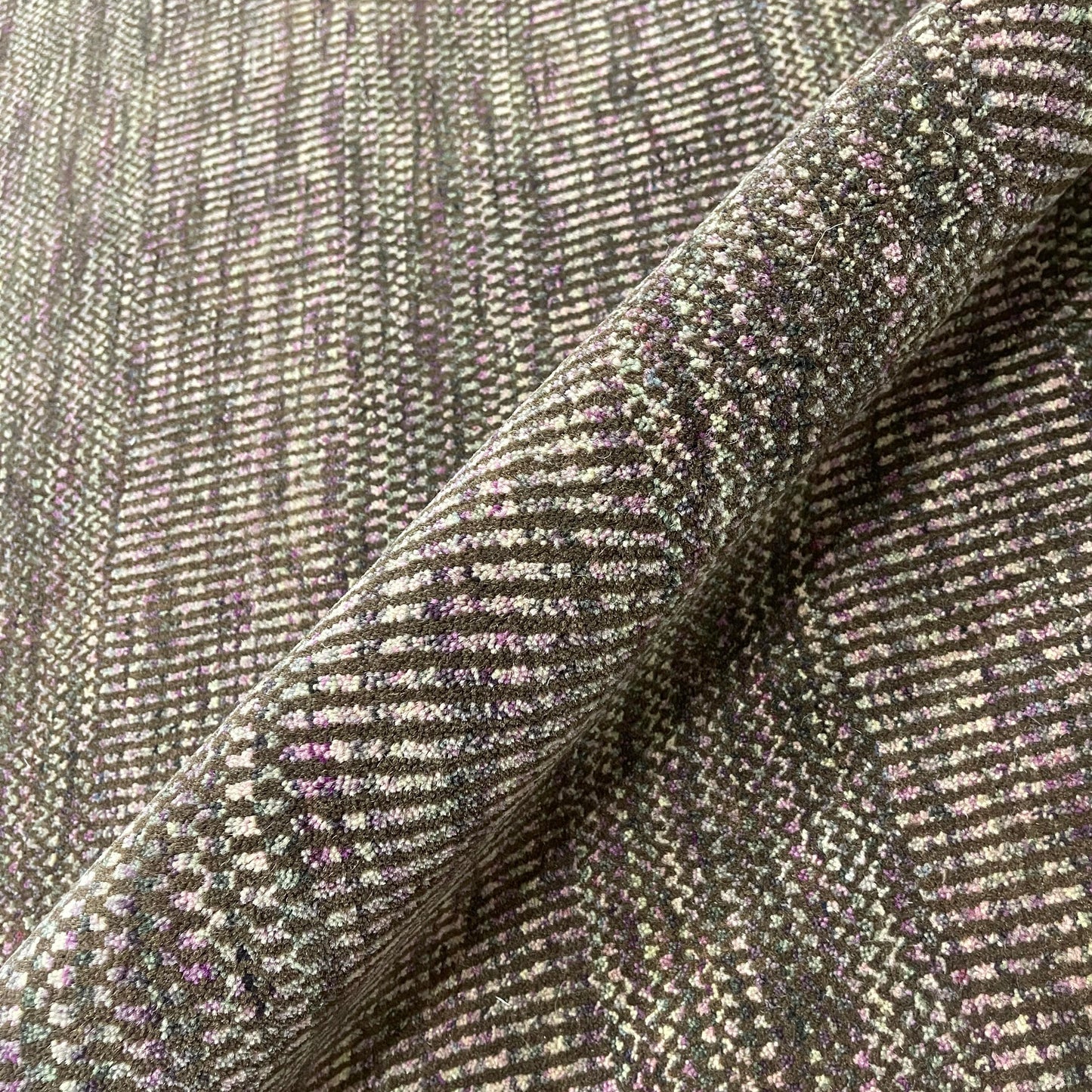 Brown and Multy, Pure Wool, Modern Handloom 5.0x7.11Ft 152x241Cms Area Rug