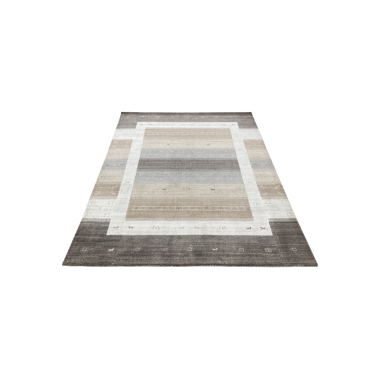 Ivory and Multy, Pure Wool, Modern Handloom 5.7x8.0Ft 172x245Cms Area Rug