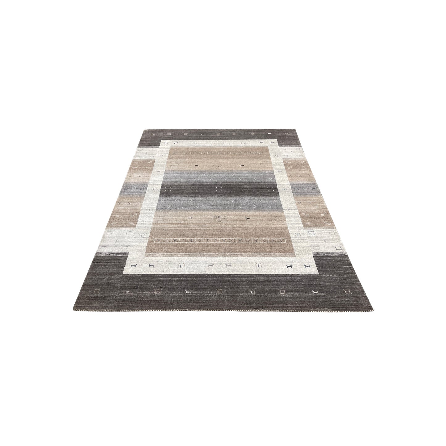 Ivory and Multy, Pure Wool, Modern Handloom 5.7x8.0Ft 172x245Cms Area Rug