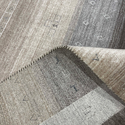 Ivory and Multy, Pure Wool, Modern Handloom 5.7x8.0Ft 172x245Cms Area Rug