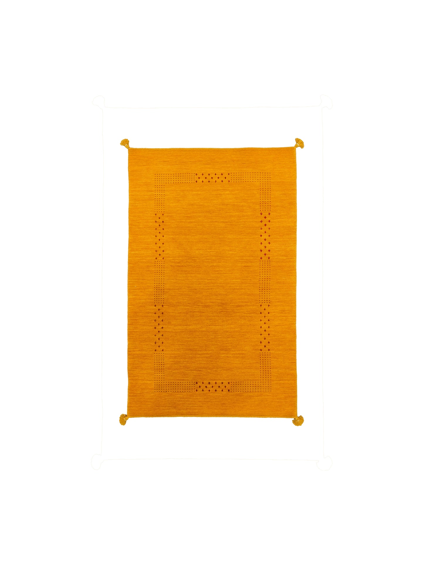 Yellow, Pure Wool, Modern Handloom 2.11X4.11Ft 90x150Cms Area Rug
