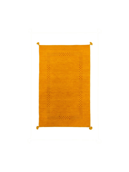 Yellow, Pure Wool, Modern Handloom 2.11X4.11Ft 90x150Cms Area Rug