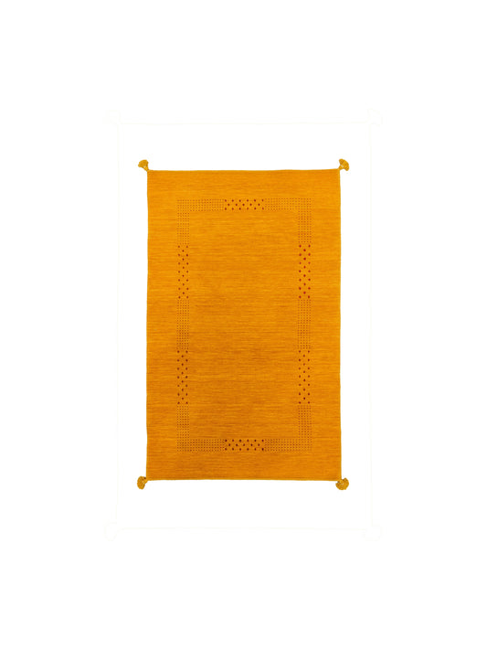 Yellow, Pure Wool, Modern Handloom 2.11X4.11Ft 90x150Cms Area Rug