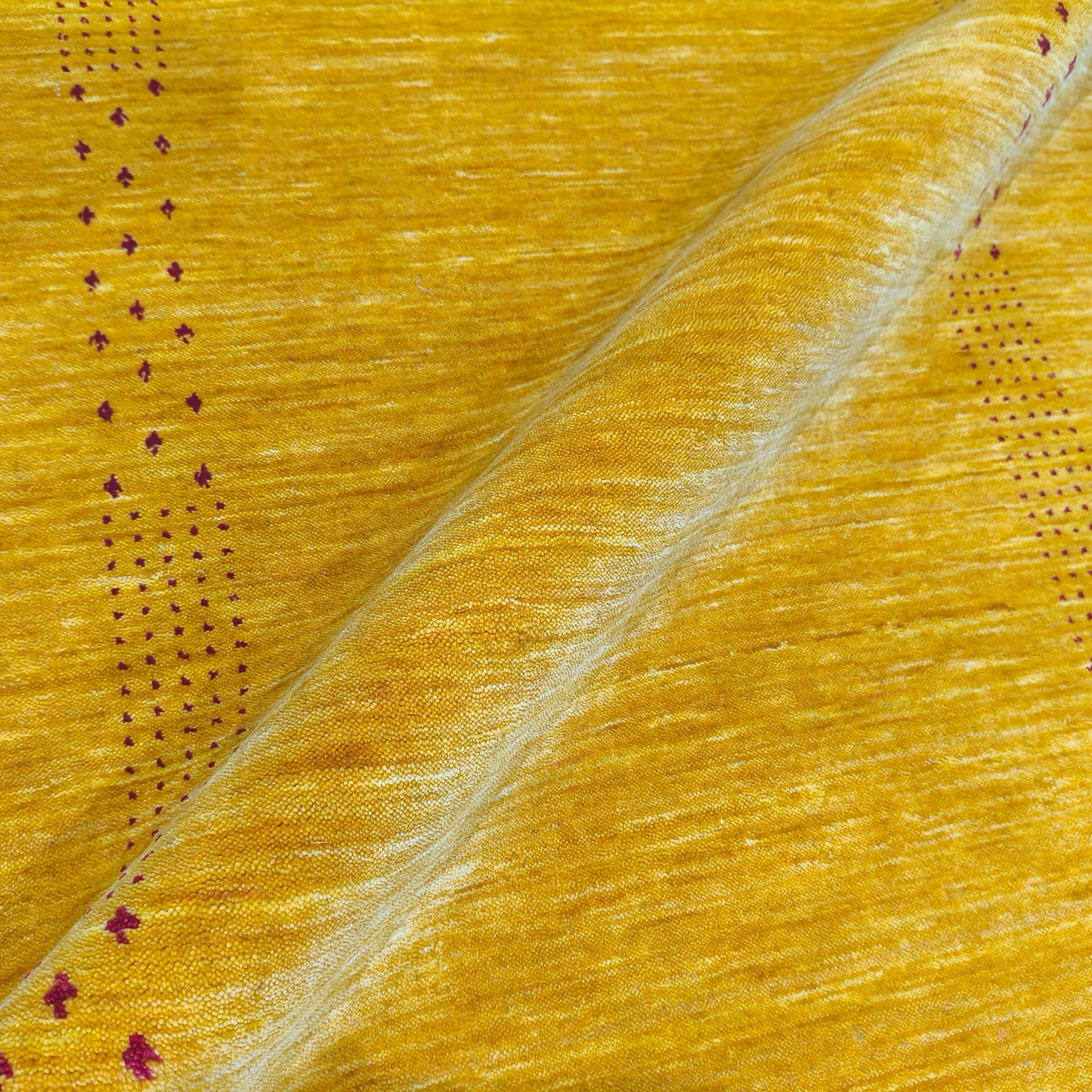 Yellow, Pure Wool, Modern Handloom 2.11X4.11Ft 90x150Cms Area Rug