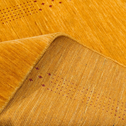 Yellow, Pure Wool, Modern Handloom 2.11X4.11Ft 90x150Cms Area Rug