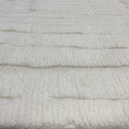 Beige Wool Carved Modern Japandi Berber Scandinavian Handknotted 8.10x10.0ft 246x305Cms Area Rug