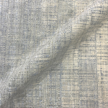 Blue, Grey and Ivory Silk and Wool Modern Textured Handknotted 9.0x12.3Ft 275x372Cms Area Rug