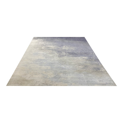 Grey and Blue Modern Abstract Blended Silk Handknotted 9.0x12.2Ft 275x365Cms Area Rug