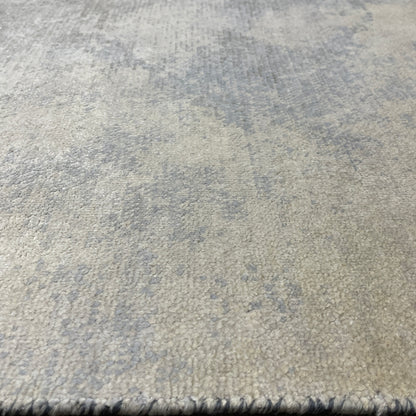 Grey and Blue Modern Abstract Blended Silk Handknotted 9.0x12.2Ft 275x365Cms Area Rug