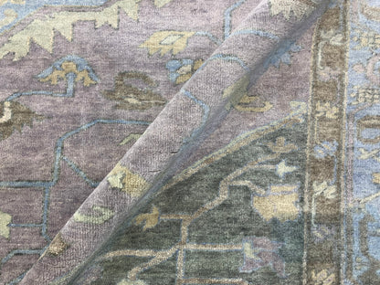 Lavender, Blue 100% Mohair Goat Wool Traditional Tebriz Area Rug 10.3x13.2ft 311x400Cms