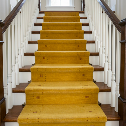 Yellow, Pure Wool, Modern Handloom 2.8x14.7Ft 82x444Cms Area Rug