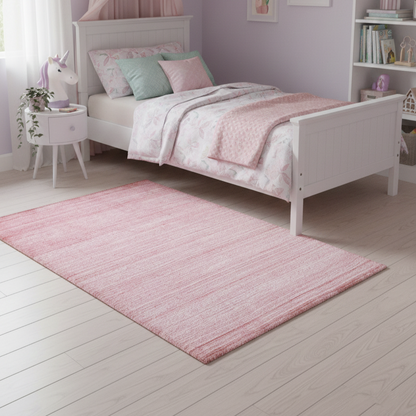Pink, Viscose and Wool, Modern Handloom 3.0x4.11Ft 82x149Cms Area Rug