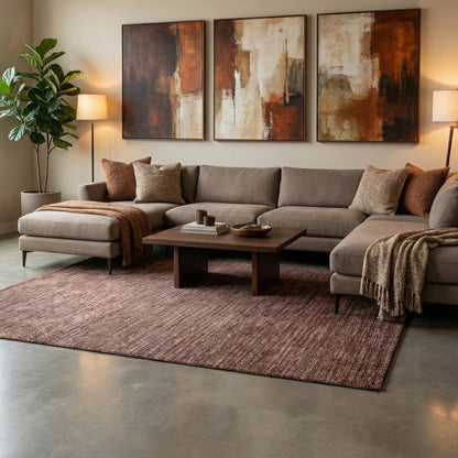 Brown and Multy, Pure Wool, Modern Handloom 5.0x7.11Ft 152x241Cms Area Rug