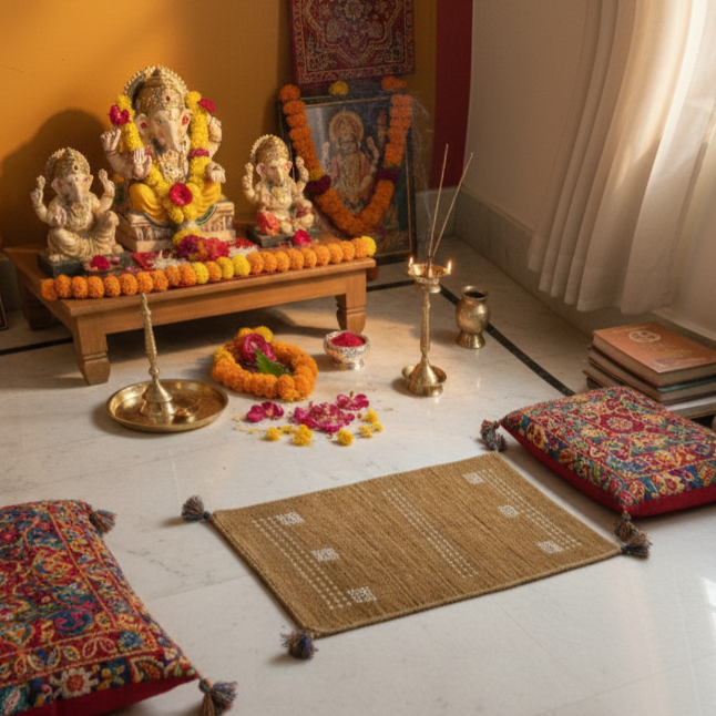 Brown, Pure Wool, Modern Handloom 1.8x2.8Ft 51x80Cms Area Rug