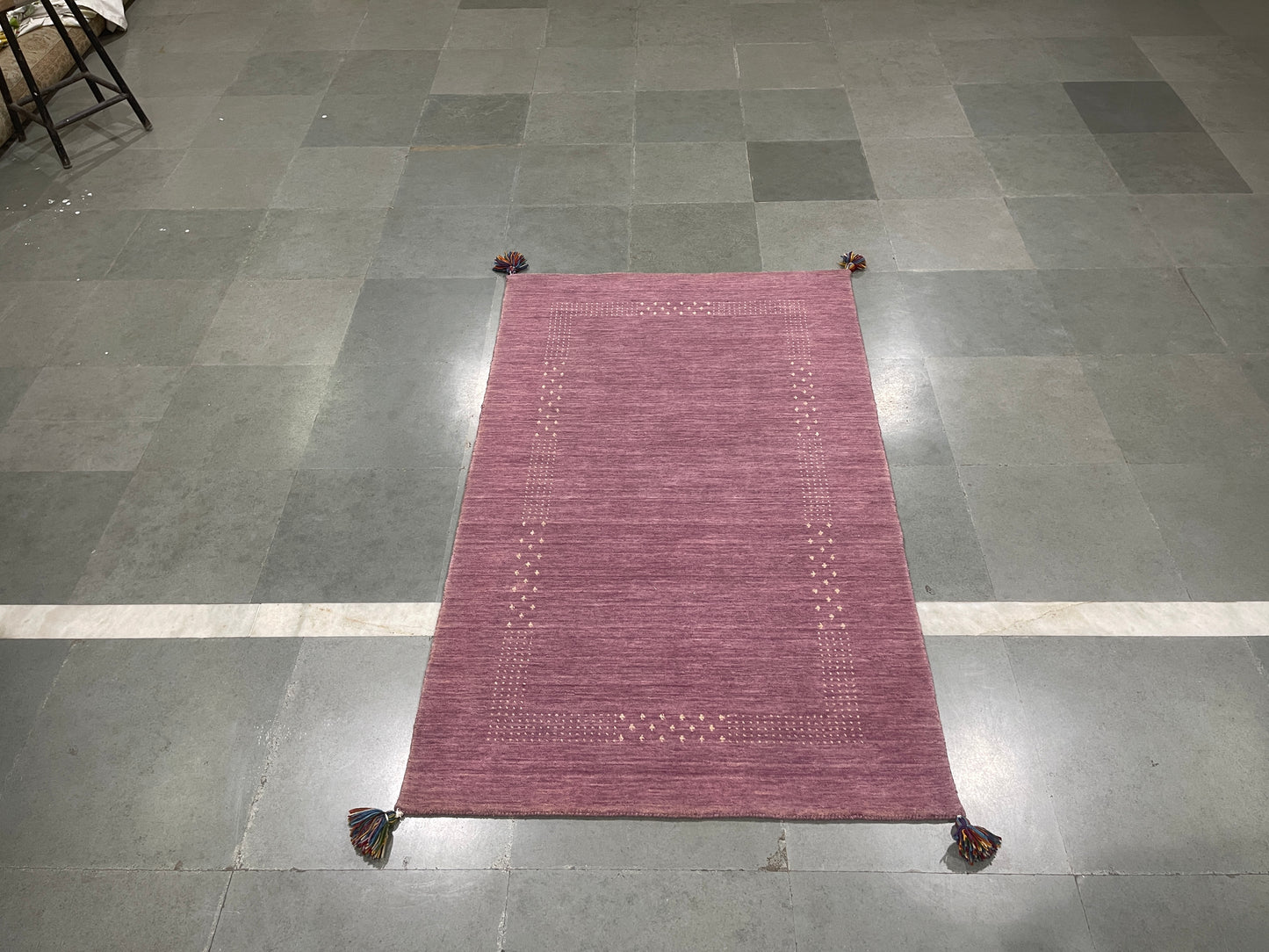 Lavender, Pure Wool Modern Gabbeh Handloom 3.5x4.11Ft 90x150Cms Area Rug