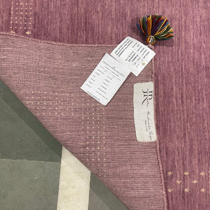 Lavender, Pure Wool Modern Gabbeh Handloom 3.5x4.11Ft 90x150Cms Area Rug