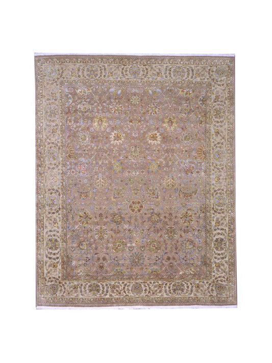 Ivory and Multy Pure Silk Traditional Handknotted 7.10x9.9Ft 240x296Cms Area Rug