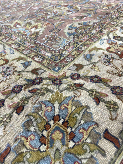 Ivory and Multy Pure Silk Traditional Handknotted 7.10x9.9Ft 240x296Cms Area Rug