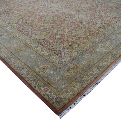 Rust Red, Pure Silk Traditional Handknotted 9.2x11.10Ft 279x361Cms Area Rug