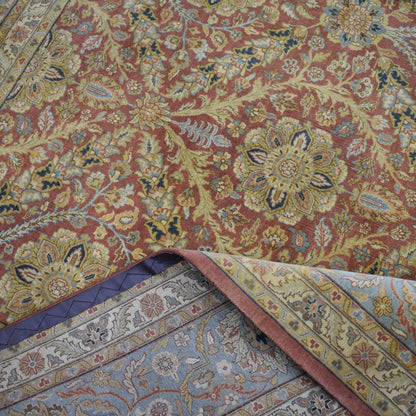 Rust Red, Pure Silk Traditional Handknotted 9.2x11.10Ft 279x361Cms Area Rug