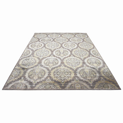 Brown Ivory, Pure Silk Transitional Handknotted 8.11X11.11Ft 271x362Cms Area Rug