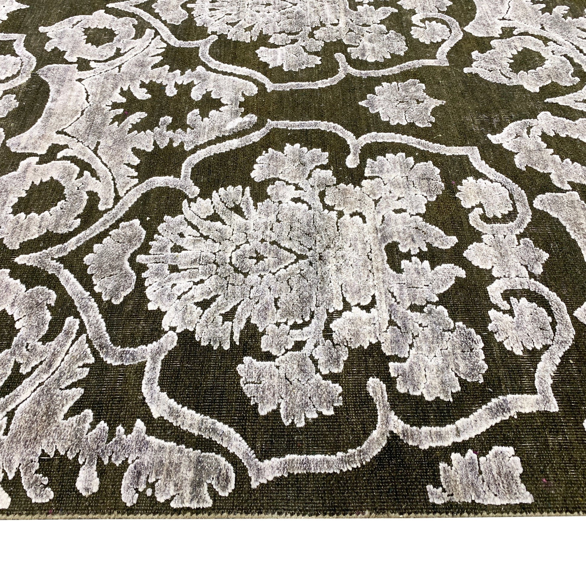 Get trendy with Crown Damask Brown and Ivory Transitional Handknotted Area Rug - Transitional Rugs available at Jaipur Oriental Rugs. Grab yours for $4330.00 today!