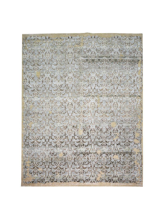 Grey, Camel and Brown Transitional Handknotted Area Rug