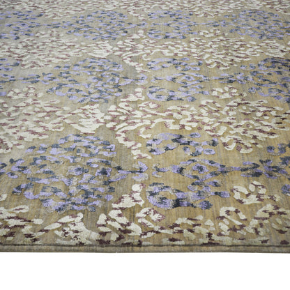 Get trendy with Floral Camel, Ivory Red and Lavender Transitional Damask Handknotted Area Rug - Contemporary Rugs available at Jaipur Oriental Rugs. Grab yours for $4375.00 today!