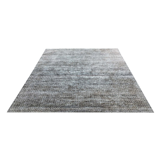 Brown Silver, Silk Wool Oxidized Modern Handknotted 7.11x9.10Ft 240x299Cms Area Rug