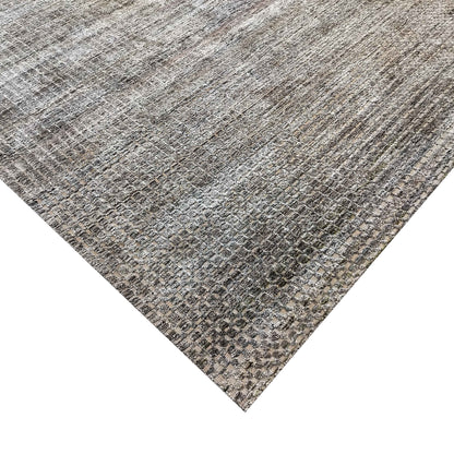 Brown Silver, Silk Wool Oxidized Modern Handknotted 7.11x9.10Ft 240x299Cms Area Rug