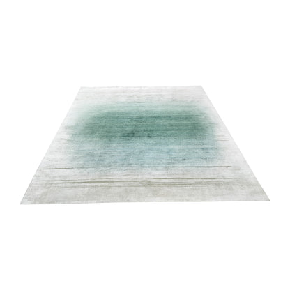 Green Ivory, Blended Silk Wool Oxidized Modern Ombre Handknotted 8.0X9.10Ft 244x298Cms Area Rug
