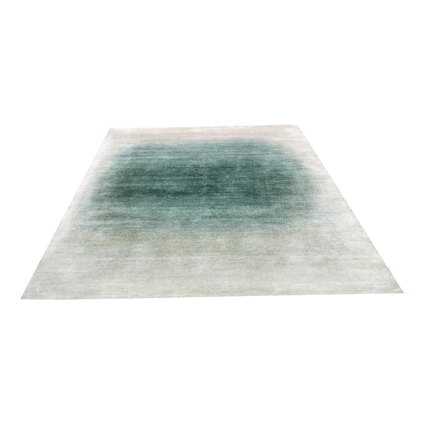 Green Ivory, Blended Silk Wool Oxidized Modern Ombre Handknotted 8.0X9.10Ft 244x298Cms Area Rug