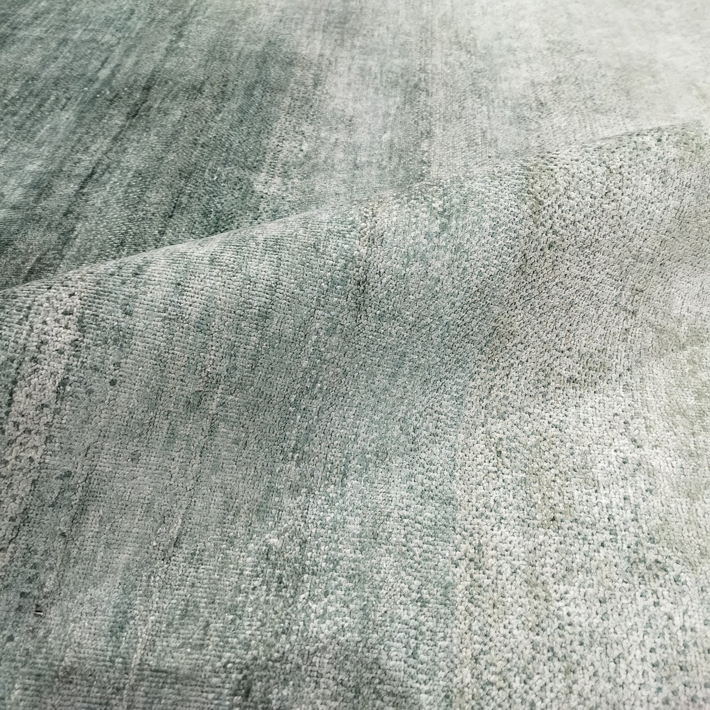 Green Ivory, Blended Silk Wool Oxidized Modern Ombre Handknotted 8.0X9.10Ft 244x298Cms Area Rug