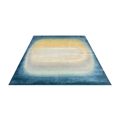 Green and Gold Silk Ombre Modern Handknotted 9.2x11.11ft 279x365Cms Area Rug
